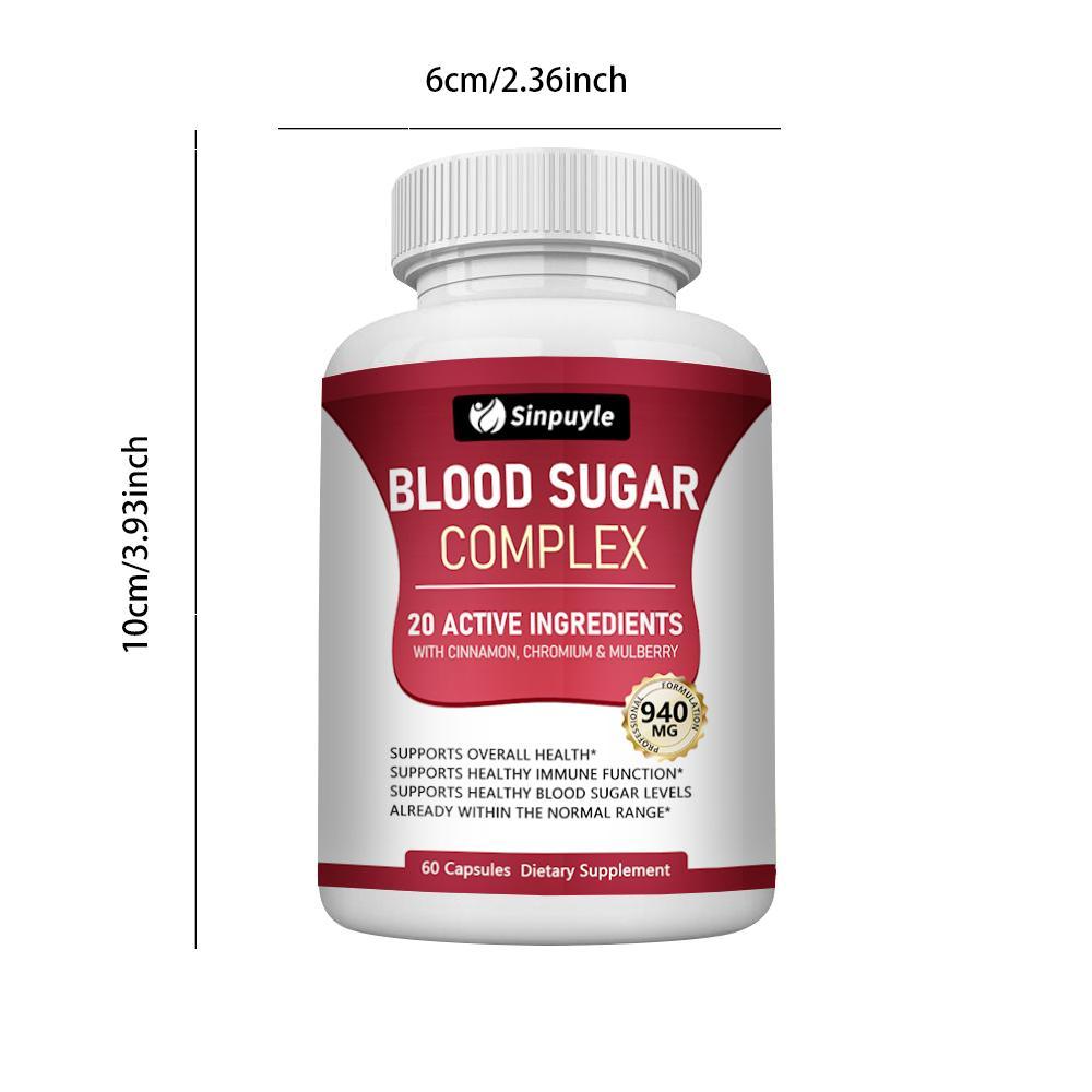 Blood Sugar Complex With Cinnamon, Chromium And Mulberry - 20 Active Ingredients, 60 Capsules - Supports Healthy Blood Sugar Levels — view 5