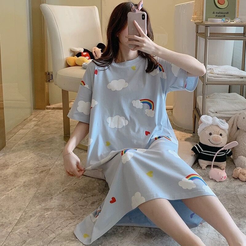 Title 21, Nightdress Short Sleeve Ladies Summer Homewear Set