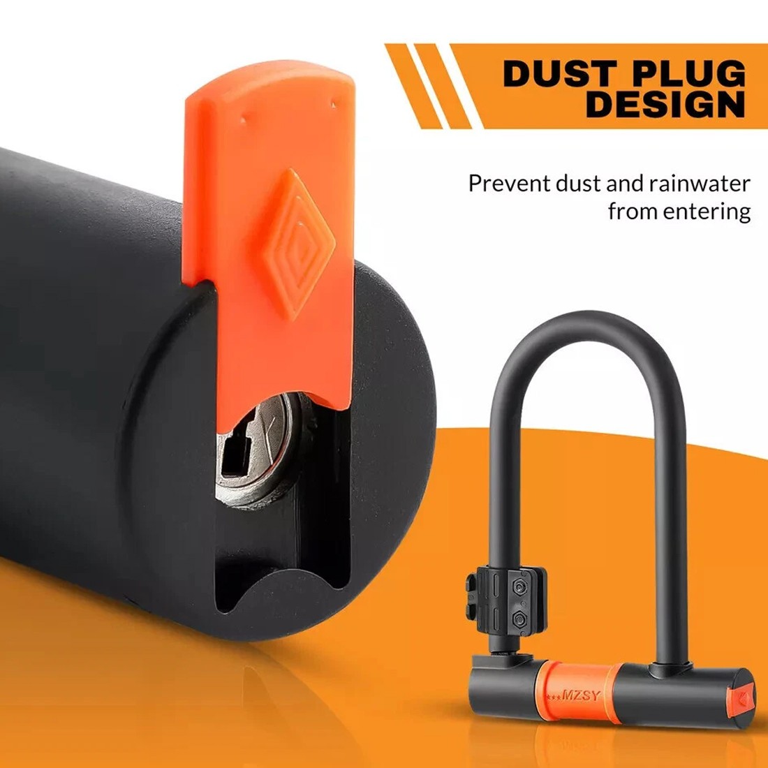 U Shaped Bike Lock With Two Keys Heavy Duty Cable With Bracket Bicycle Lock 8