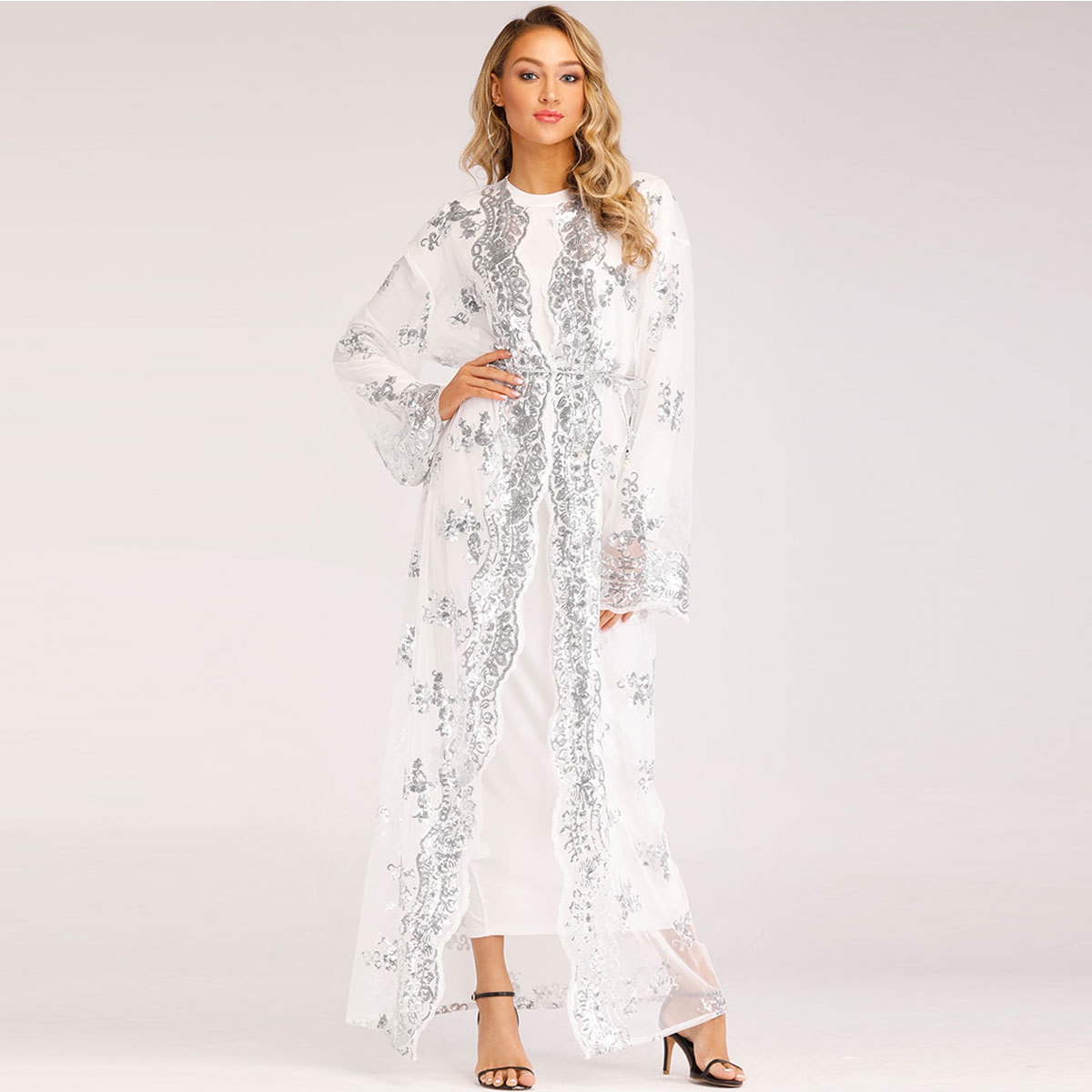Women's Sequin Embroidered Lace Dress — image 1