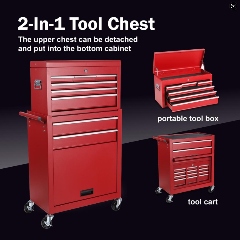 8 DRAWERS TOOL CABINET COMBO — foto 3