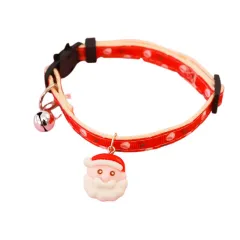 Christmas Holiday Pet Bow Ties, Collars, Dog Bows, Bells, Cat Necklaces, Anti-suffocation Safety Buckles - Santa Claus Collar - View 1