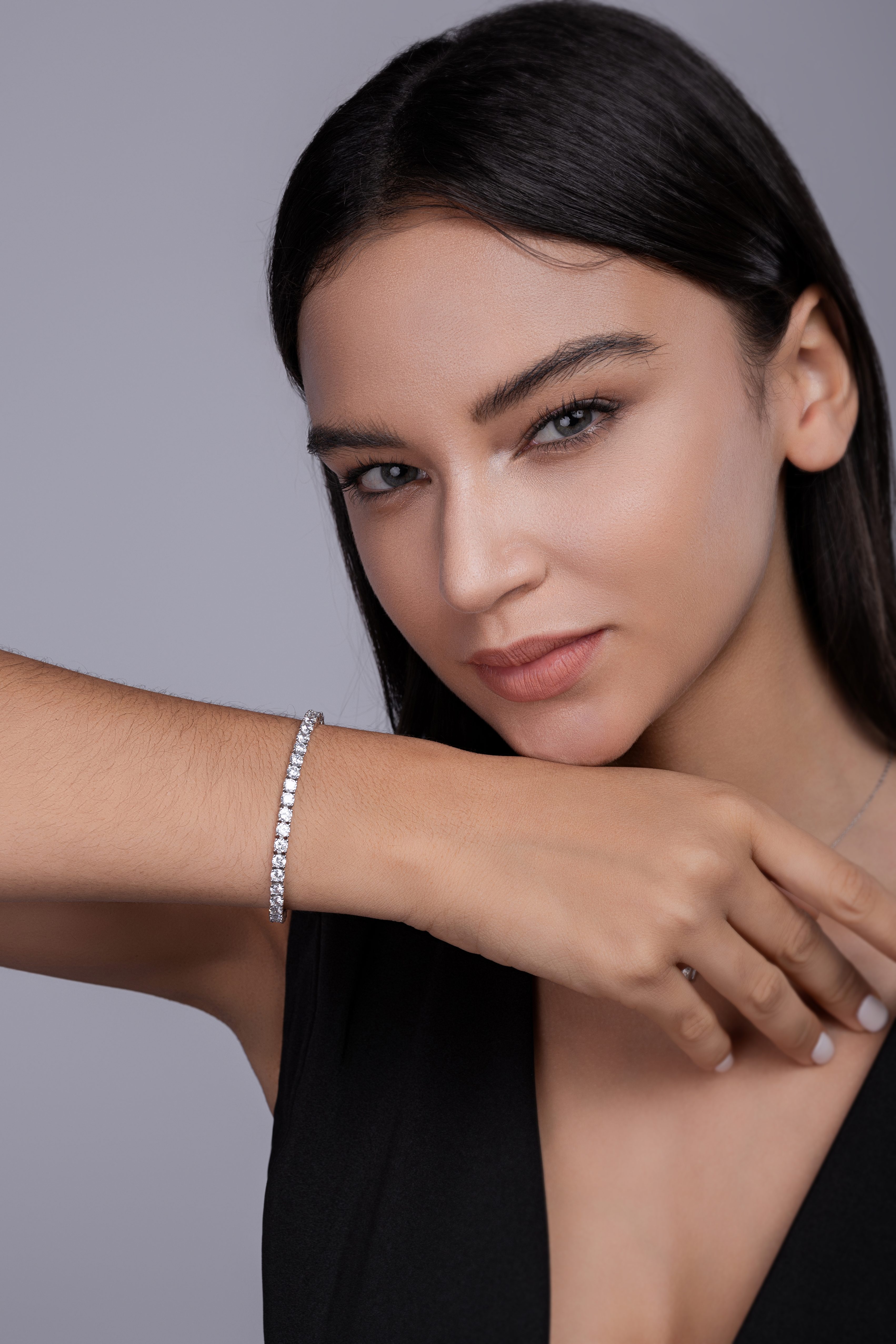 0.3-carat Luxury And Fashionable Light Luxury Trend Jewelry Silver Bracelet Set With Top-quality Moissanite, S925 Silver Electroplated Platinum - Jewelry & Watches