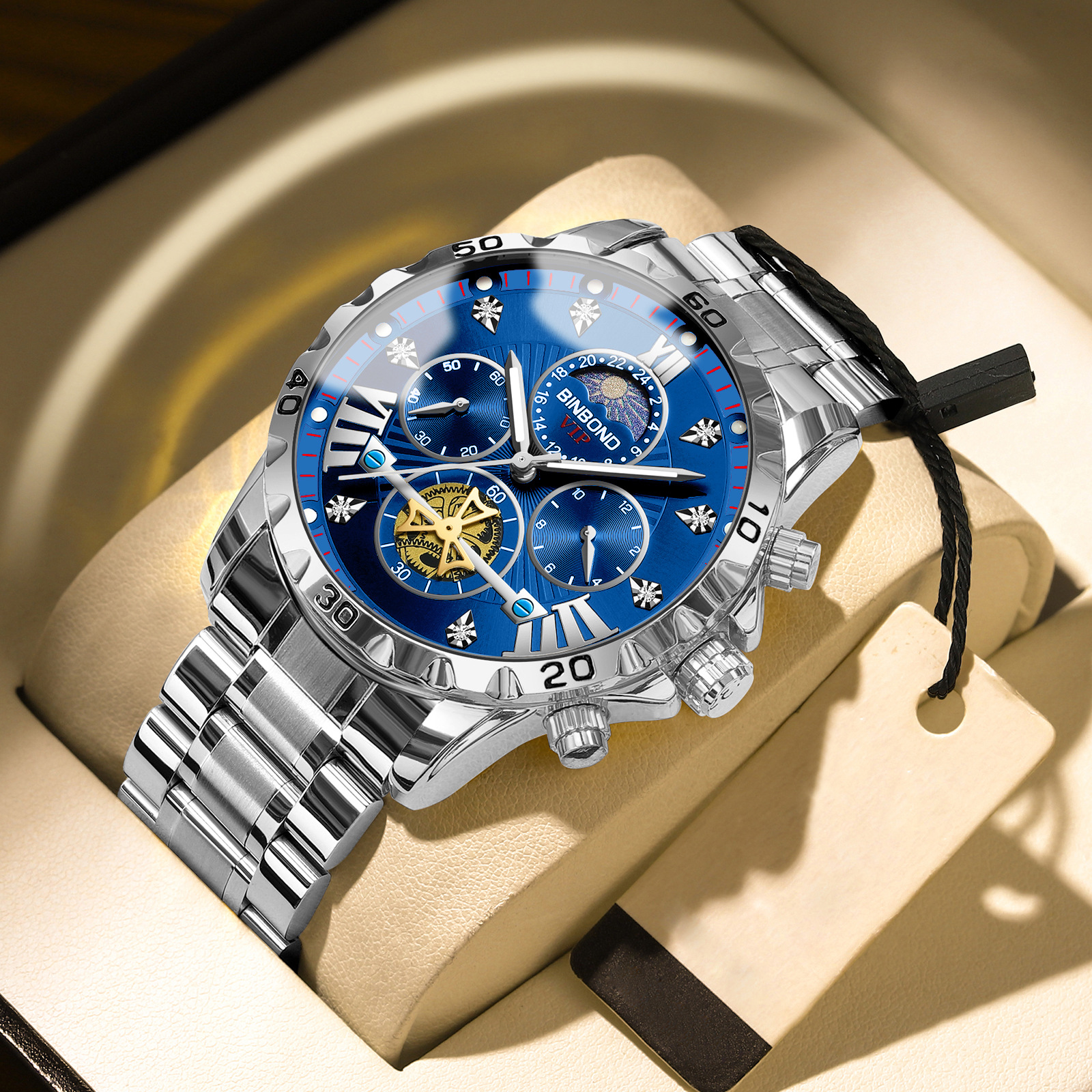 Men's Business Student Night Light Waterproof Flywheel Quartz Watch