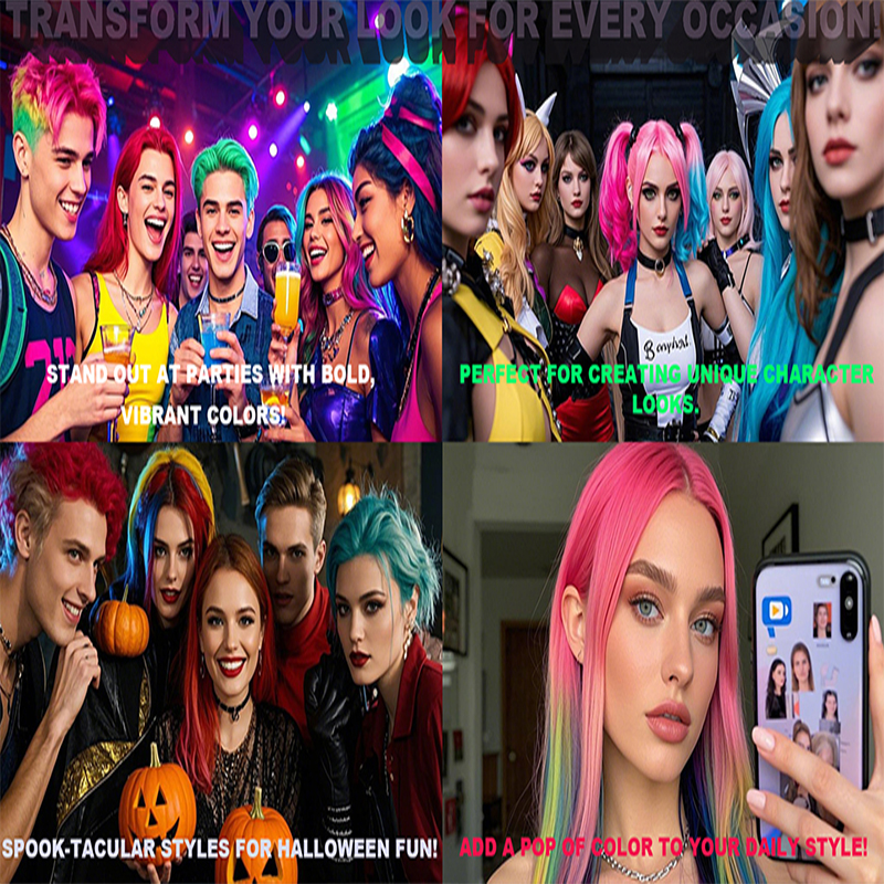 Color Spray Hair - Tinte Temporal Para El Cabello De 120ML, Gel Crema De Tinte Lavable Con Estilo Fuerte Para Fiestas Y Cosplay