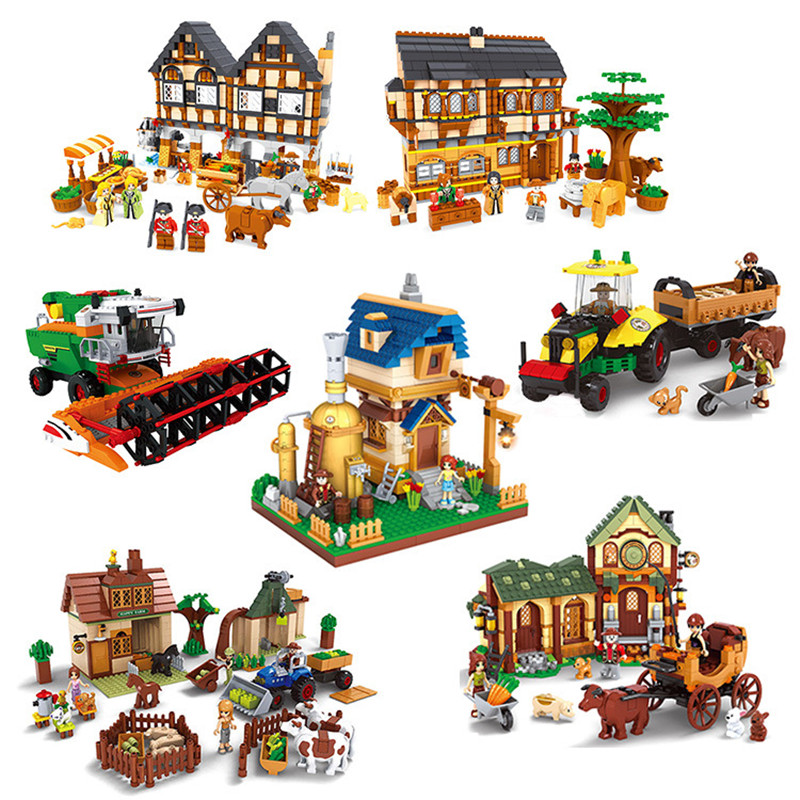 Medieval Farm Small Particles Assembling DIY Plastic Assembling Building Blocks Toys