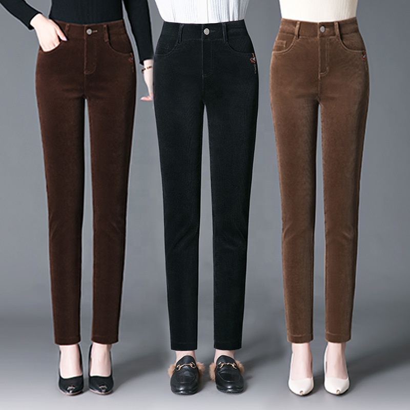 Title 6, Large Plus Velvet Padded Corduroy Trousers