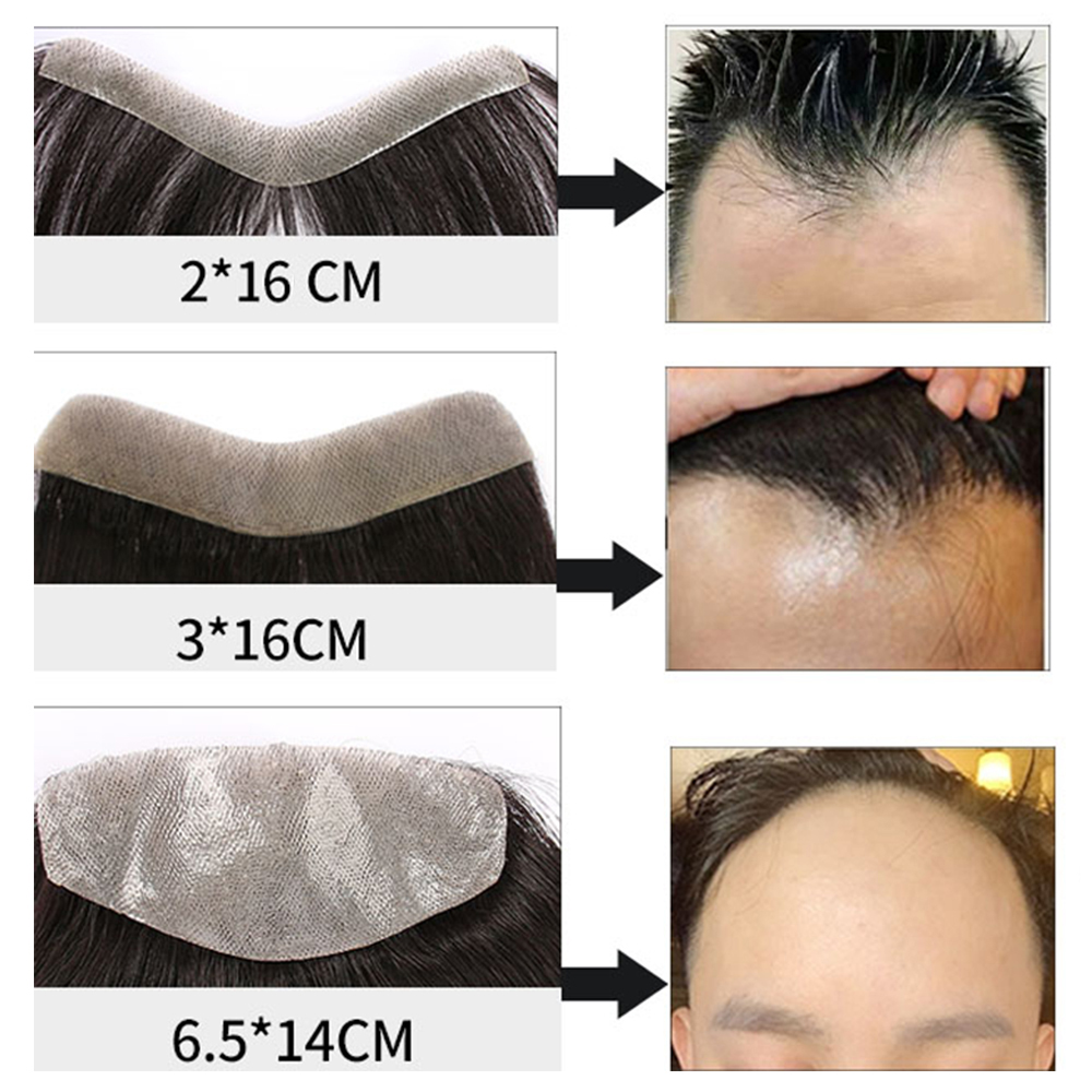 Title 9, Toupee frontal masculino de cabelo humano 15CM,...