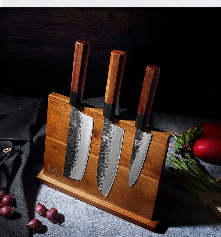 Title 5, Magnetic Knife Holder Solid Wood Multifunctiona...