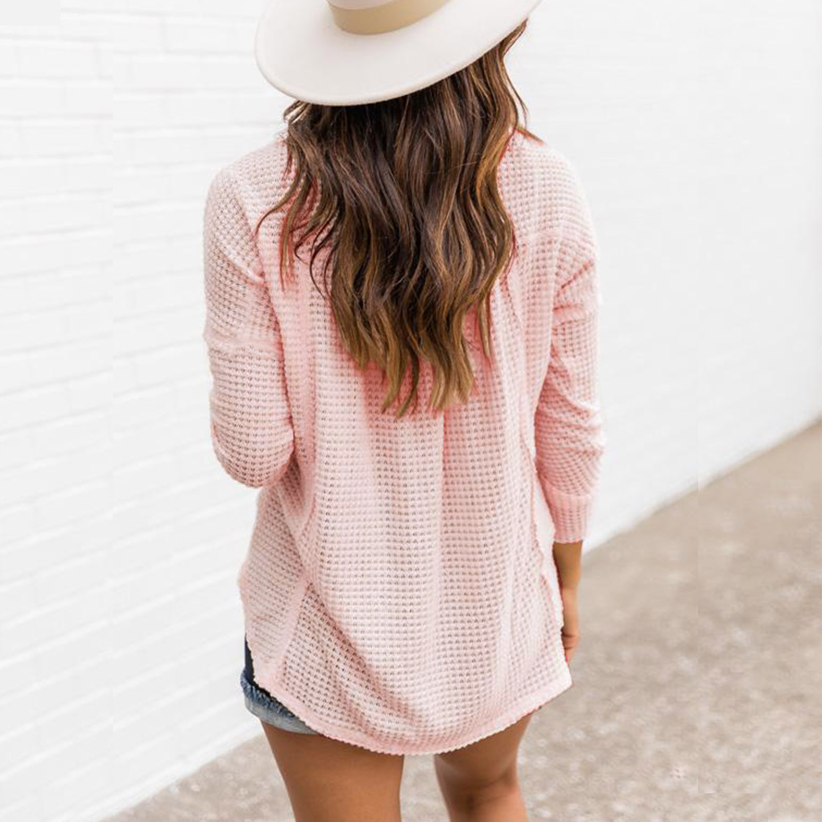 New Women's Solid Color Pineapple Flower Casual Top