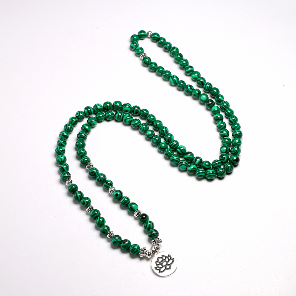 Lotus Malachite Yoga Beads Green Bracelet