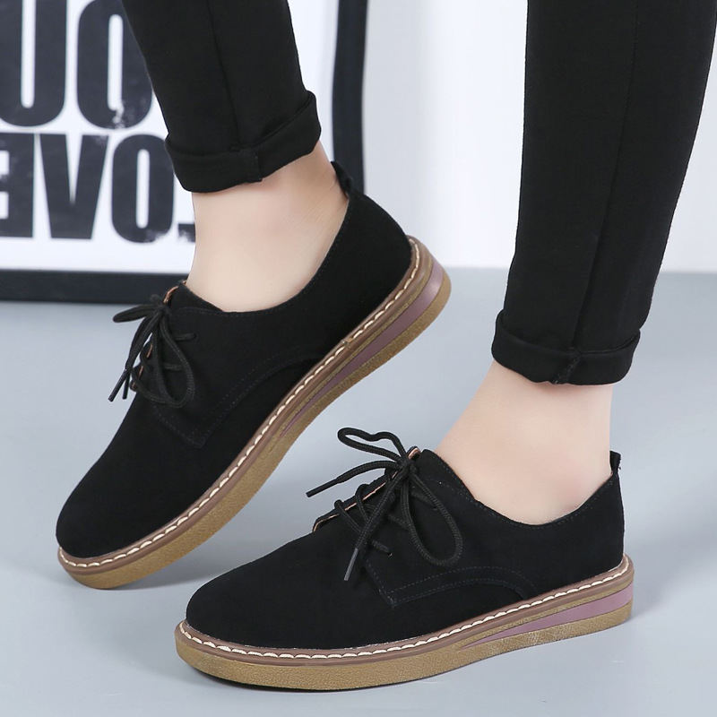 Title 1, Flat-bottomed casual shoes British small leathe...