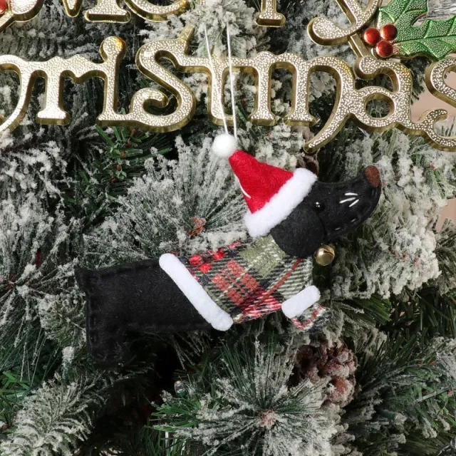 Christmas Decorations Dressing Sausage Dog Small Pendant Black - Shop at LoveMi