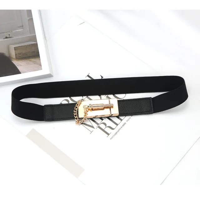Fashion Retro Elastic Shirt Waistband With Wide Women's Skirt Decoration Shirt All match Corset Belt Black - Shop at LoveMi