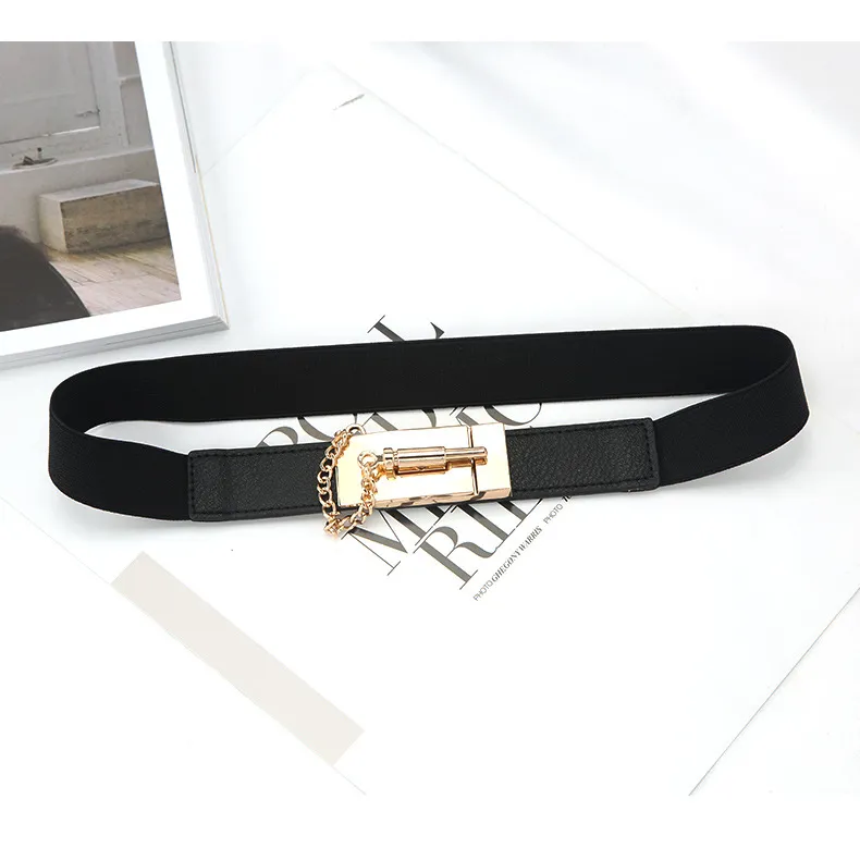 Fashion Retro Elastic Shirt Waistband With Wide Women's Skirt Decoration Shirt All-match Corset Belt - Black