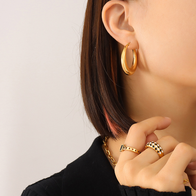 Title 4, U-shaped Geometric Earrings For Women