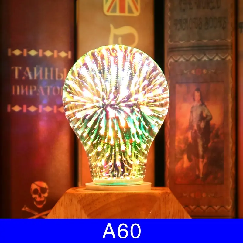 3D Fireworks Decorative Light Bulb Christmas Lights