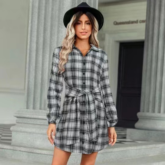 Stylish Plaid Dress
