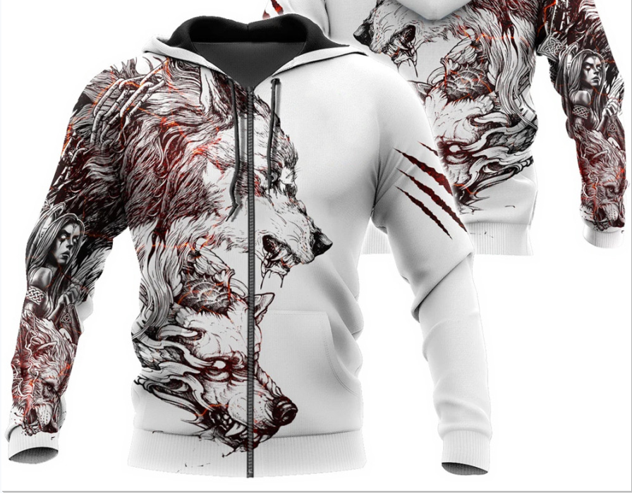 Title 6, Solid Color Lion 3D Zipper Hooded Sweater for m...