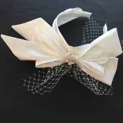Women's Fashion Bridal Wedding Satin Headband - White - View 1