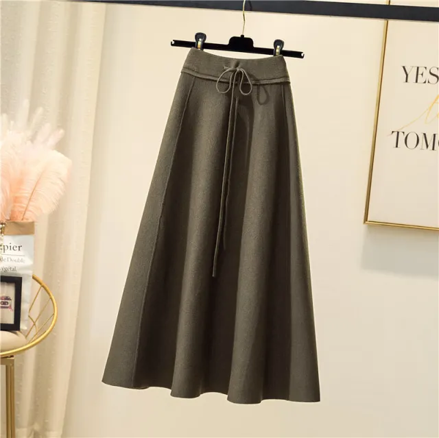 Women's Autumn And Winter All match Slim Knitted Skirt Dark Green - Shop at LoveMi