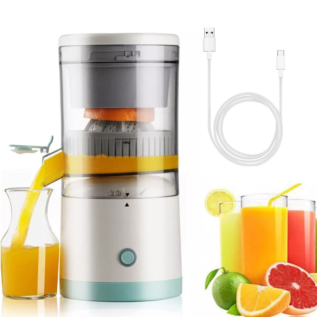Electric USB Charging Juice Presser Squeezer Orange Lemon Watermelon Juicer