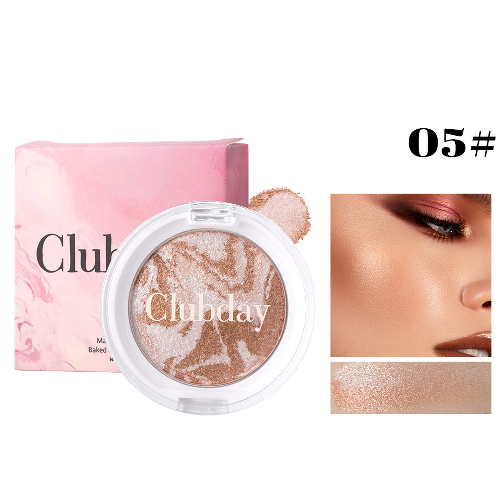 Three Color Streaky Flesh Highlight Powder Blusher Pearl Brightening Marble Pattern All-in-one Dish Rouge — foto 6
