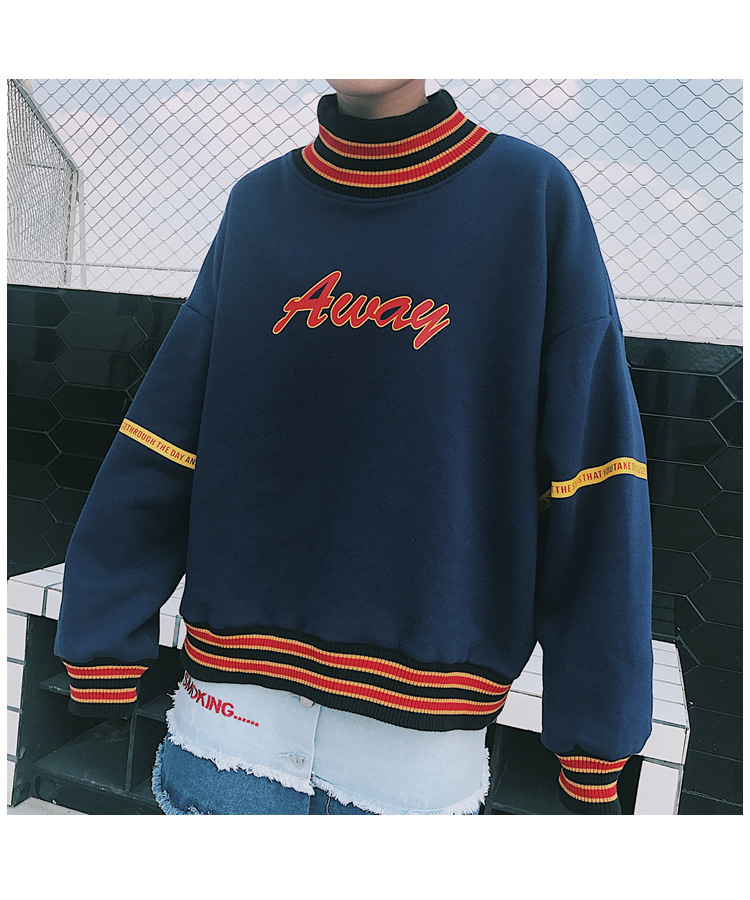 Title 8, High collar fake two long sleeves