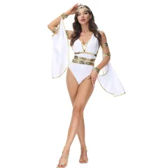 Halloween Cosplay Greek Goddess Athena Costume - White - View 1