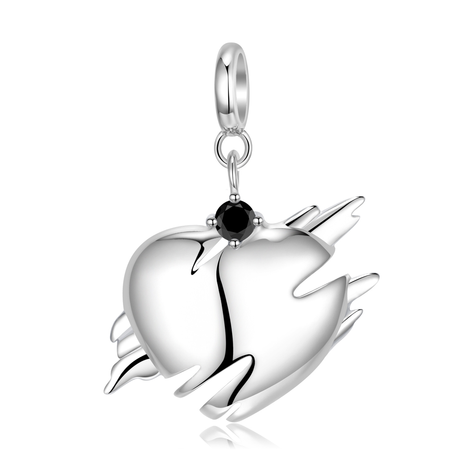 Title 5, Collana con pendente cuore disperso in argento ...