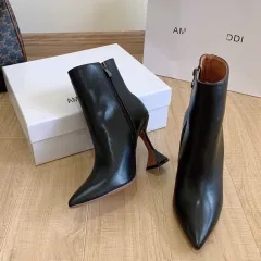 Side Zip Wine Glass Heel Sexy Ankle Boots - Wine - View 1