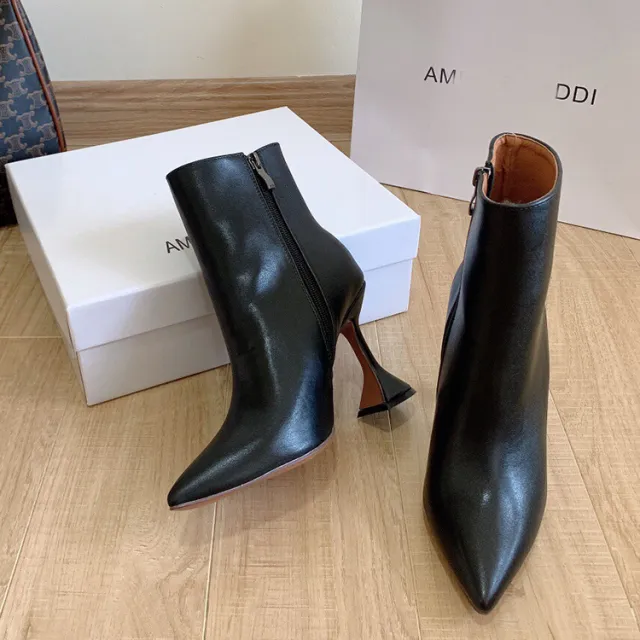 Side Zip Wine Glass Heel Sexy Ankle Boots Wine - Shop at LoveMi