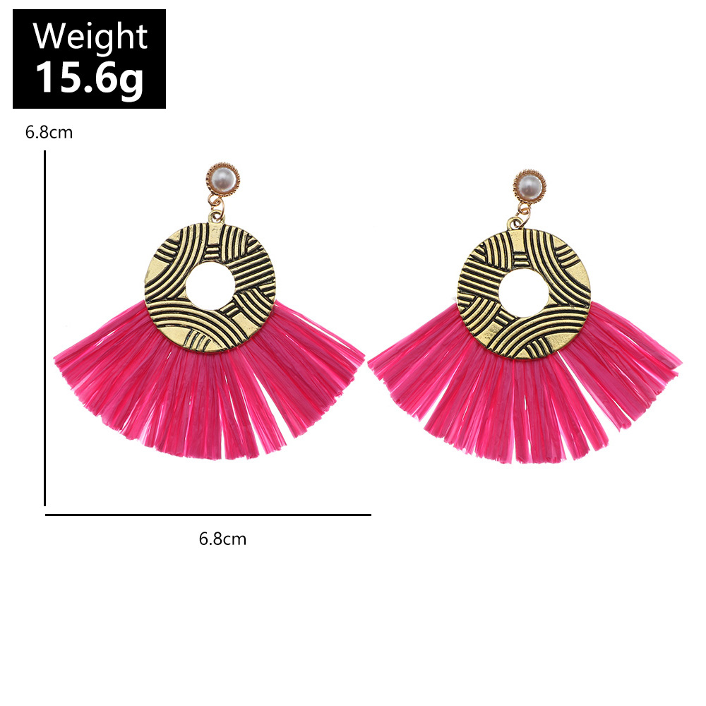 Retro Ethnic Bronze Fan-shaped Earrings
