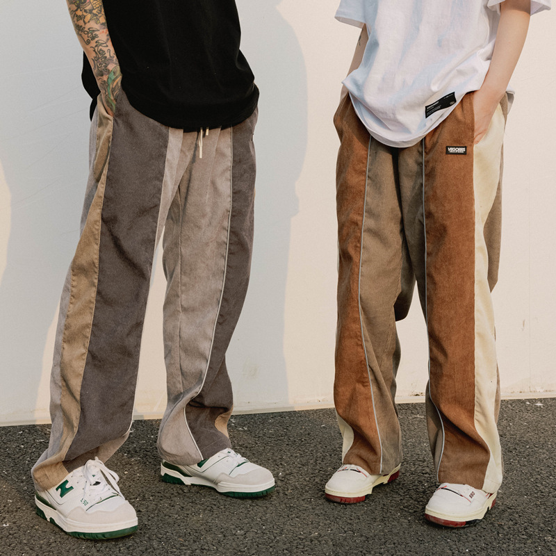 Title 5, Retro Colorblock Straight Sports Trousers Comfo...