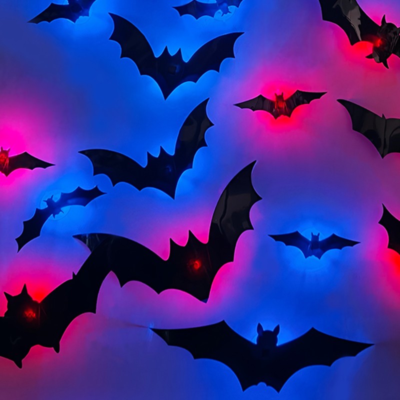 12-36pcs Bats Wall Decor Halloween Decorations 3D Realistic