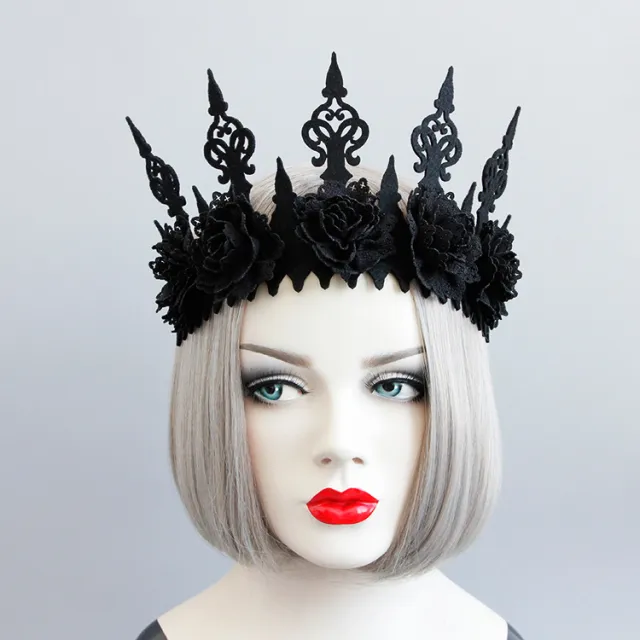 Black Crown Makeup Mask Garland Headband Black - Shop at LoveMi