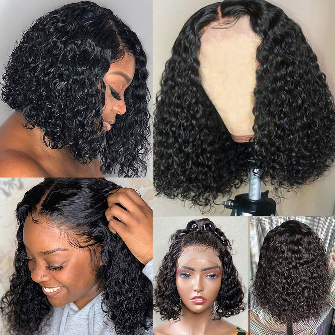 Sunper Queen Short Bob Wig Jerry Curly Human Hair Wigs For W — foto 5