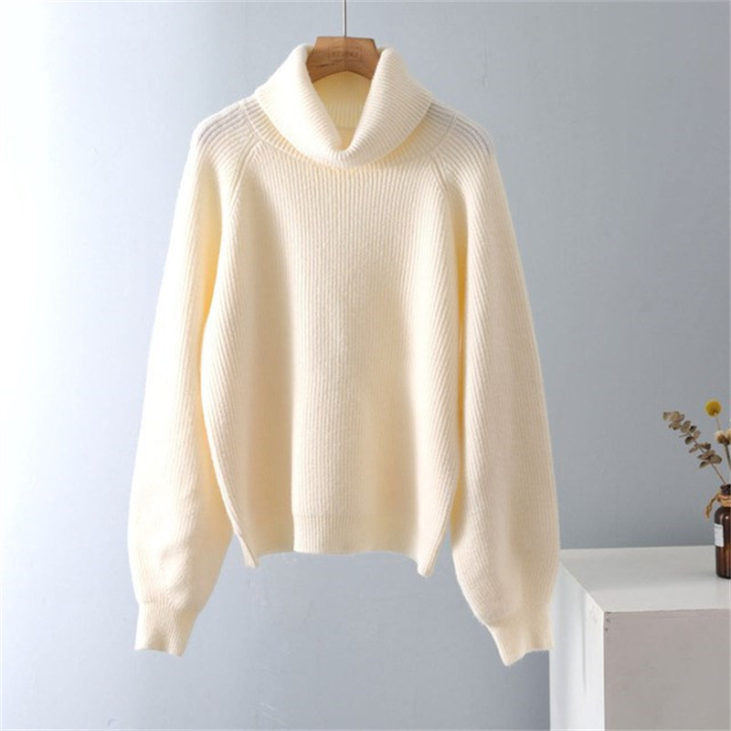 Women's Solid Color Pullover Loose Turtleneck