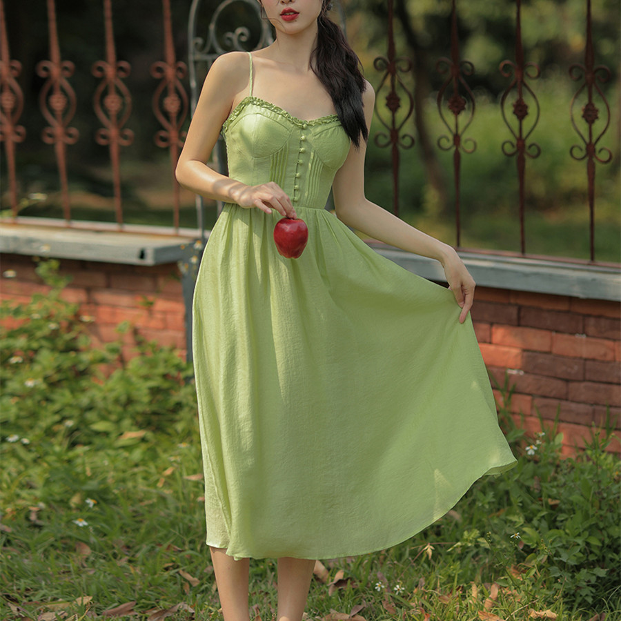 Women's Fashion Temperament Solid Color Halter Dress