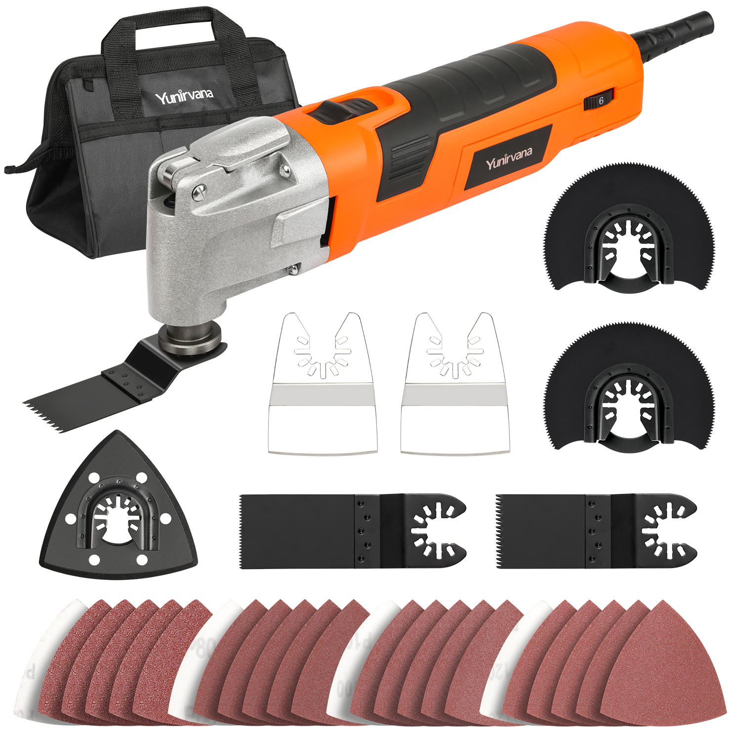 Yunirvana Oscillating Multi Tool With Portable Ba 300W 6-Speed Oscillating Tool,15000-22000 RPM Variable Speed Multi-Tool,3 Oscillating Angle,Quick-Lock & Multiple Operation Accessories - Image 1