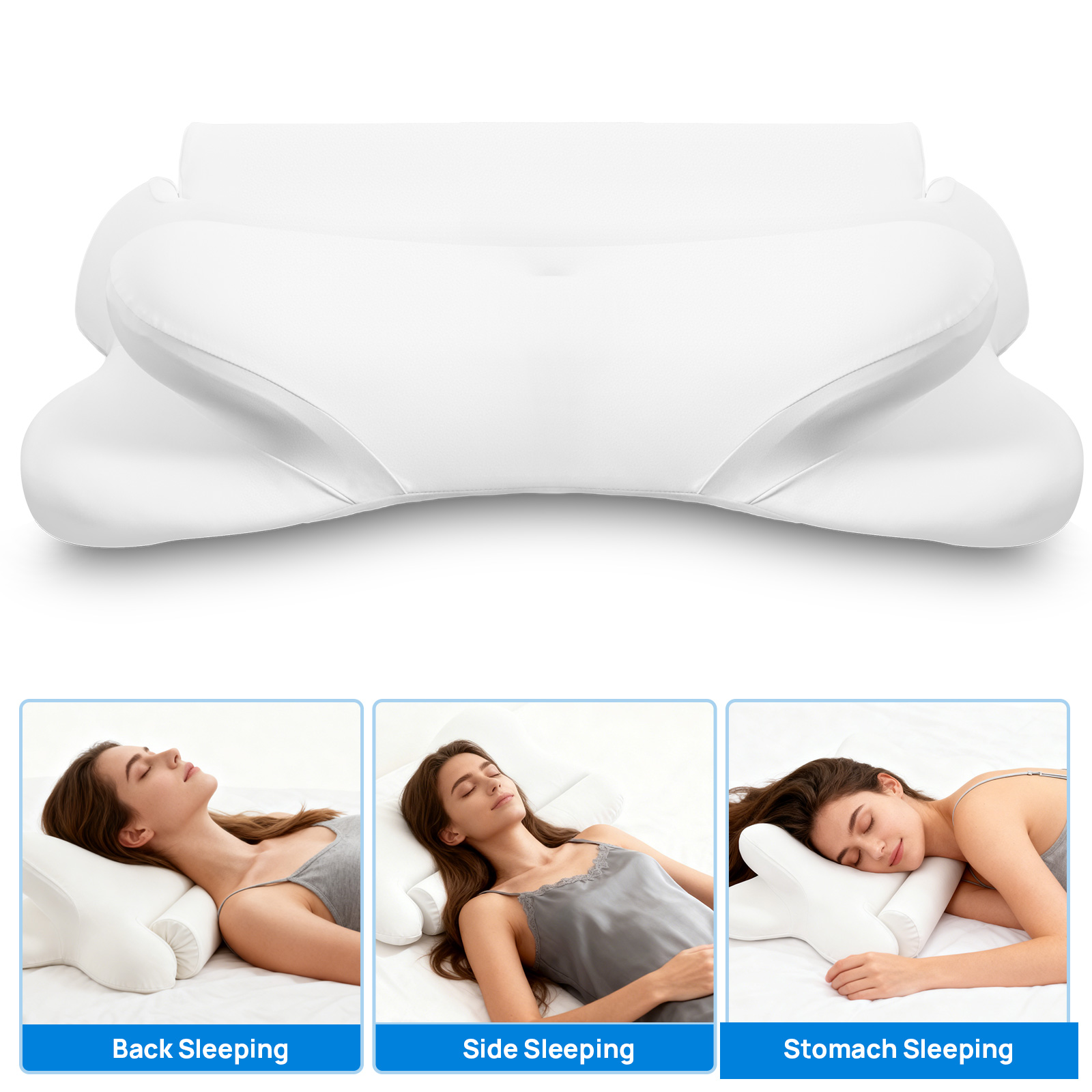 Cervical Neck Pillow, Cooling Ergonomic Memory Foam Pillows image 9