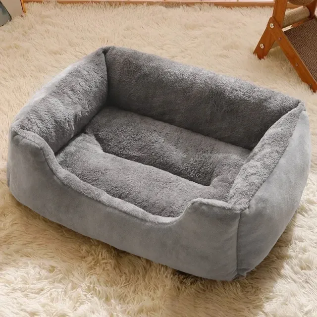 Bed For Cats Pet Products Warm Cushions Kitten Goods Accessories Dog All Beds And Furniture Things Accessory Habitats House Beds Gray - Shop at LoveMi