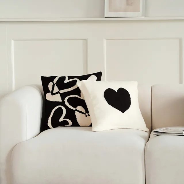 Cute Black And White Nordic Style Living Room Sofa Pillow Cushion With Core Throw Pillow Cover - Shop at LoveMi