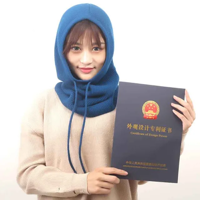 Cashmere Woolen Autumn And Winter Knitted Hat Peacock Blue - Shop at LoveMi