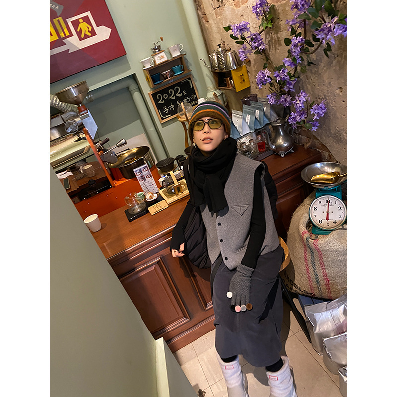 Women's Fashionable Outerwear Bandage Dress Sleeveless Vest Coat