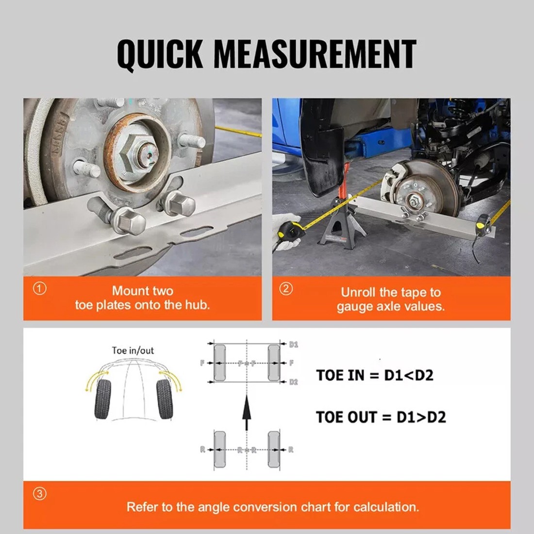 2X Wheel Alignment Tool Toe Plates Accurate Measurements With 2 Tape Measures UK
