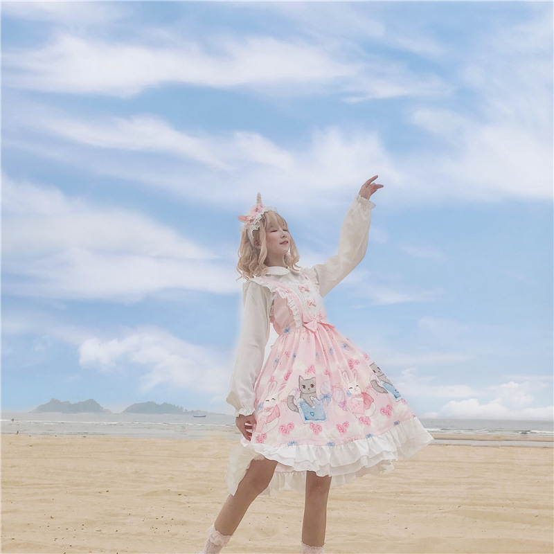 Autumn Students All-match Lolita Long-sleeved Shirt With Lotus Leaf Love
