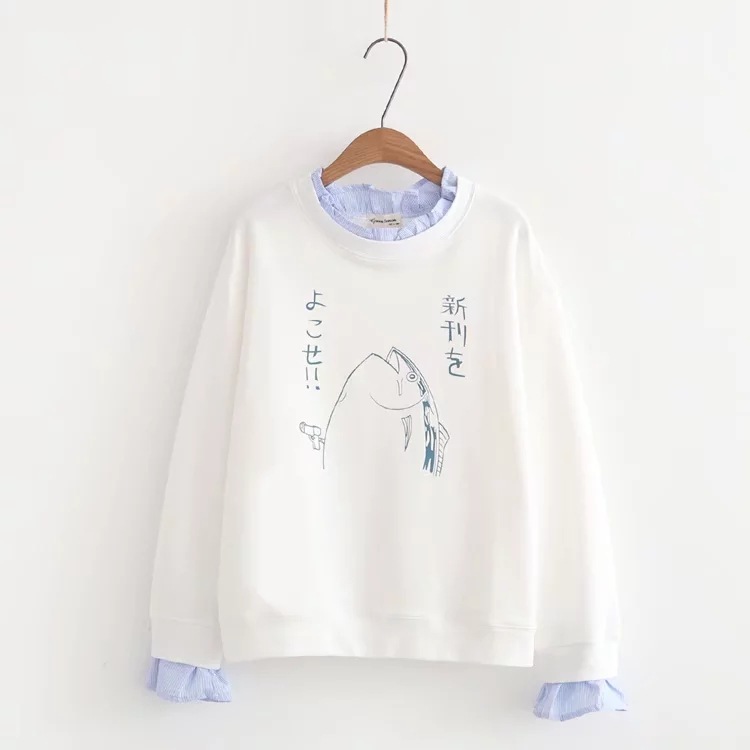 Title 5, Cartoon stitching fake two-piece sweater