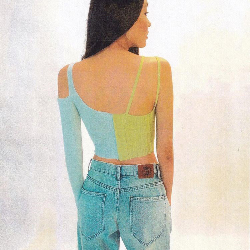 Women's Knitted Vest Fashion Street Shooting All-match T-shirt Top