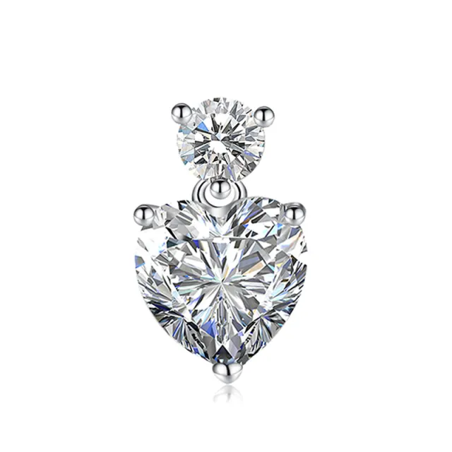 Mosan Diamond Heart Yellow Diamond Diamond Necklace Pendant White Diamond Pendant - Shop at LoveMi